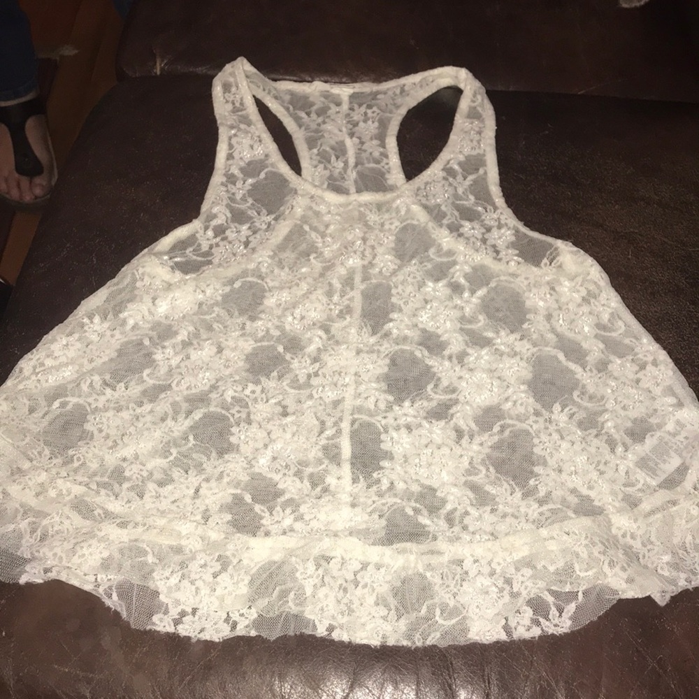 White lace tank